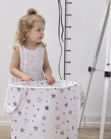 Kosz na zabawki Tobi kolor niebieski tkanina wzorzysta