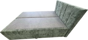 Tapicerowane łóżko kontynentalne DIRELIS VIBE 140x200 cm ciemnozielone Materac: Materac sprężynowy Bonell