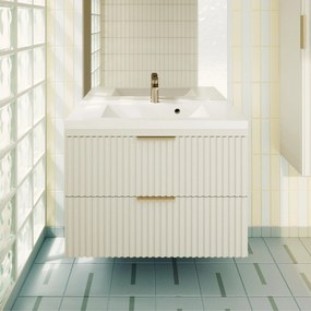 Umywalka wpuszczana w blat z konglomeratu WAVE 80 cm