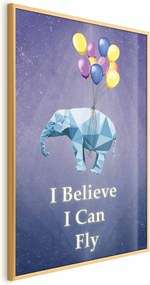 Plakat Latający słoń 40x60 cm z ramą złotą bez marginesu ARTGEIST B