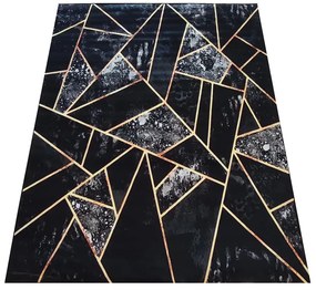 Czarny dywan z geometrycznymi wzorami Z0-P16
