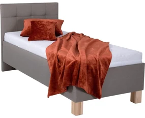 Łóżko tapicerowane z miejscem do przechowywania bez materaca MARIA ONE 90x200 cm taupe