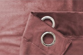 Zasłona zaciemniająca ELVIO VELVET 140x250 cm, staroróżowa Zawieszanie: Metalowe pierścienie