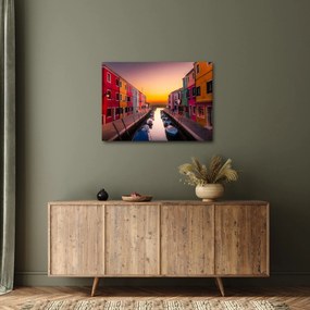 Obraz - Zachód słońca, wyspa Burano, Wenecja, Włochy (70x50 cm)