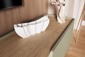 Szafka RTV Elivo 220 cm na nóżkach - eukaliptus / dąb baltic dune