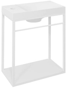 Biały metalowy wiszący stelaż bez umywalki 39,5x45 cm Crest – Sapho