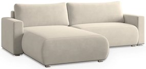 Kremowa, rozkładana, narożna sofa MONORA, dwustronna
