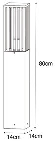 Zewnetrzna Nowoczesna lampa zewnętrzna stojąca czarna 80 cm IP44 - Dijon Nowoczesny Oswietlenie zewnetrzne