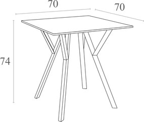 Kwadratowy stół do kawiarni i jadalni Max Table 70