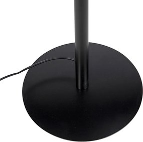 Lampa stojąca czarna z czarnym aksamitnym abażurem ze złotem 40 cm - Simplo