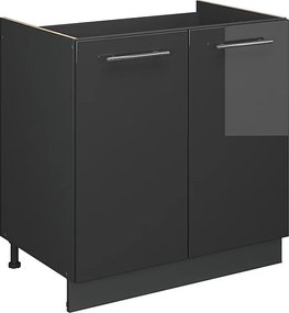 Szafka pod zlew antracyt wysoki połysk 80x60x82 fame-line