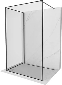 Mexen Kioto ścianka prysznicowa Walk-in 120 x 80 cm, czarna ramka, gun gray szczotkowany - 800-120-212-66-70-080
