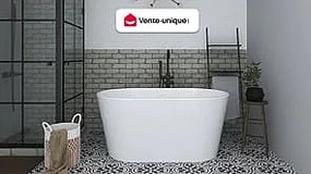 Wanna wolnostojąca owalna – 180 l – 130 × 71 × 58 cm (dł. × szer. × wys.) – kolor biały – akrylowa - APOGON