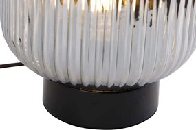 Inteligentna lampa stołowa czarna z dymionym szkłem w tym WiFi A60 - Karel