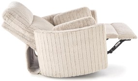 Fotel wypoczynkowy, obrotowy, elektrycznie rozkładany, bujany PEGAS beż