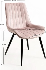 Zestaw 4 Krzese Lene Aksamitne