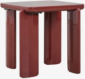 Kwadratowy Stolik Pomocniczy 50x50 Cm Z Mdf Ginebra Czerwone Wino - Sklum