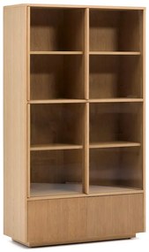 Witryna w dekorze dębu z drzwiami przesuwnymi w naturalnym kolorze 100x174x40 cm Helvine – Kave Home
