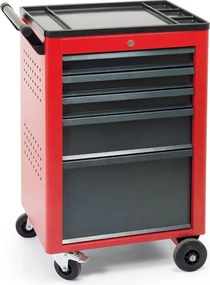 Warsztatowy wózek narzędziowy na kółkach GD, 5 szuflad, 940 x 600 x 440 mm, grafitowy / czerwony