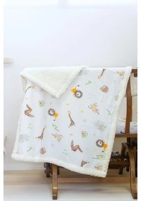 Biały koc dziecięcy z bawełny renforcé 75x100 cm Jungle – Mijolnir
