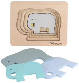 Dziecięce drewniane puzzle Kindsgut Elephant