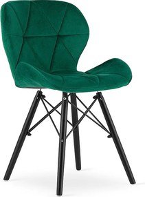 Krzesło Valora WAKO Green Velvet z czarnymi nogami x1