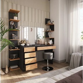 Toaletka antracyt/złoty dąb 120x55x75 sherry