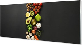 Panel szklany do Kuchni Kompozycja: Cytryna, Awokado i Marchew