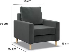 Fotel nowoczesny Stivo – wygodny, designerski, skandynawski styl, poduszka dwustronna