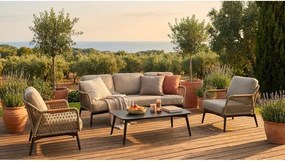 Jasnobrązowy metalowy fotel ogrodowy Eulero – Bizzotto