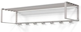 Szarobeżowy metalowy wieszak ścienny z półką Rex – Spinder Design