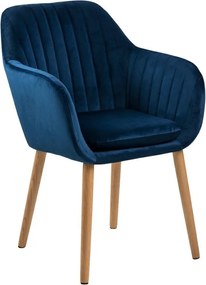Skandynawskie krzesło do jadalni z tkaniny welurowej Emilia Velvet