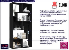 Stojący Regał Czarny Z Otwartymi Półkami Solving