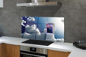 Panel Szklany Surrealistyczna Wizja: Oko i Schody