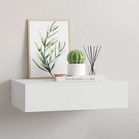 Półka ścienna z szufladą Biały 40x23,5x10 cm MDF Styl Nowoczesny