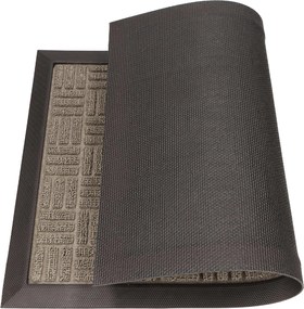 Wycieraczka 40x60cm oliwkowa materiałowa z gumowym spodem i krawędziami