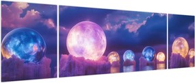 Obraz - Planety na wodzie (170x50 cm)