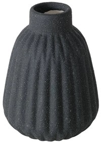Wazon ceramiczny w prążki ESKO, czarny mat