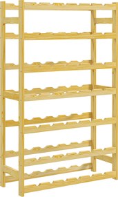 HOMCOM Regał na 42 butelki wina, 7 poziomów, z zabezpieczeniem przeciwwypadkowym, drewno sosnowe, 63x25x102cm, naturalny