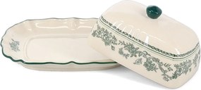 Zielona/w kolorze kości słoniowej porcelanowa maselniczka Cyril – S|P Collection