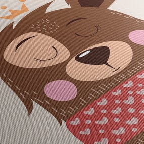 Obraz - Miś z czerwonym szalikiem (170x50 cm)