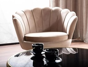 FOTEL CAMELLIA 1 VELVET BEŻOWY BLUVEL 28/ZŁOTY SIGNAL