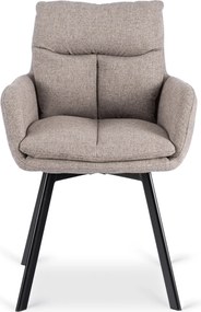 Krzesło Tapicerowane Obrotowe do Salonu CORTADO Brązowe Nowoczesne