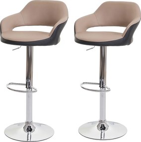 Stołek barowy MCW-F16 (zestaw 2 szt.),  taupe-black