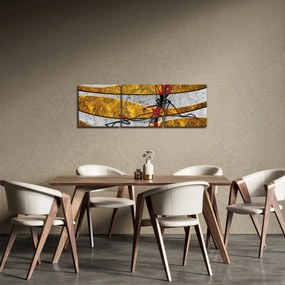 Abstrakcyjny obraz (z zegarem) (90x30 cm)