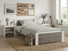 Łóżko IKAROS 80 x 200 cm, biały/dąb truflowy Stelaż: Bez stelaża, Materac: Bez materaca