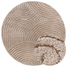 Szarobrązowy okrągły dywan ø 200 cm Panglao New York Taupe – Elle Decoration