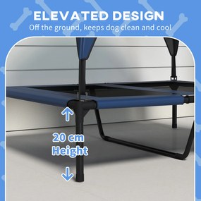 PawHut Legowisko dla Psa z Dachem, Oddychające, Wodoodporne, do 30 kg, 91 x 76 x 89 cm, Granatowy