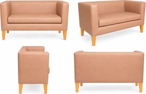 Sofa Monaco : Kolor nogi - Drewno, Kolor tkaniny - EKO-SKÓRA - 14D, Typ tkaniny - Eko-skóra , Wysokość nogi - 20 cm