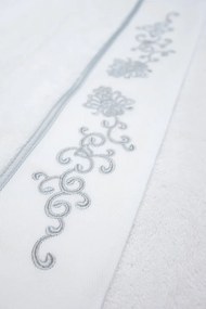 Ręcznik DIARA 50x100 cm Biały / miętowy haft